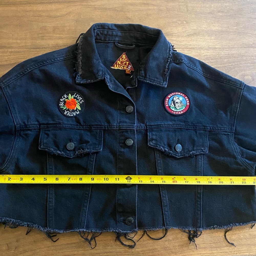 Cropped Patchwork Denim Jacket Route 66 Festival … - image 2